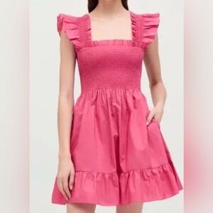 NWT Hill House The Elizabeth Nap Mini Dress Lipstick Pink Size Small